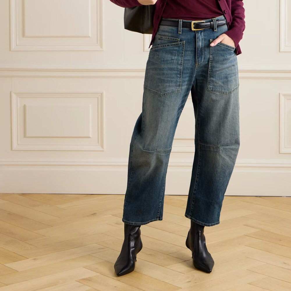 Nili Lotan SHON JEAN Mid-Rise Stretch Barrel Denim